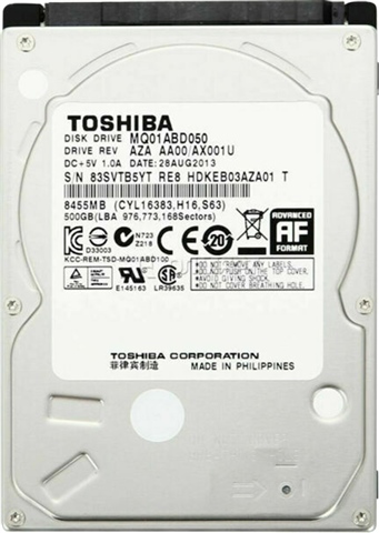 Toshiba MQ01ABD050 500GB 2.5" SATA III